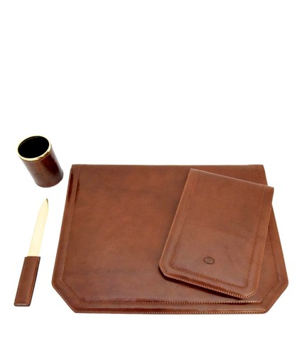 Set scrivania in pelle - 4,